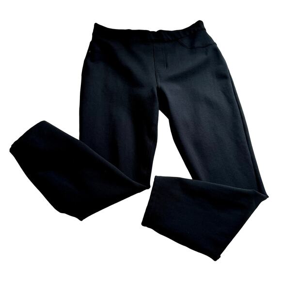 Women's Spanx Black The Perfect Pant Slim Straight Pull On Back Pockets sz Large - Picture 1 of 11